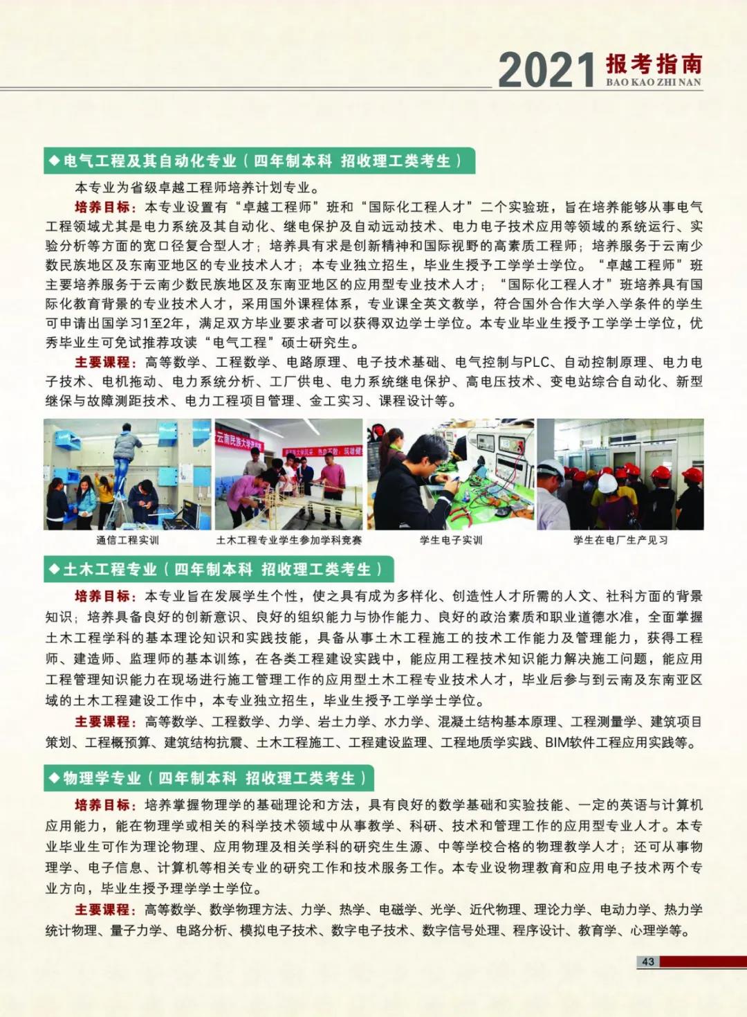 云南民族大学2021年报考指南