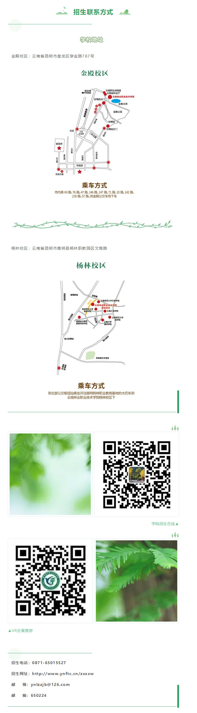 云南林业职业技术学院2021年招生简章