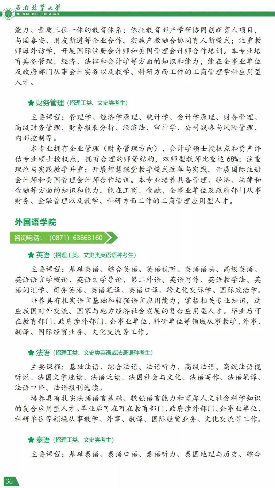 西南林业大学2021年报考指南